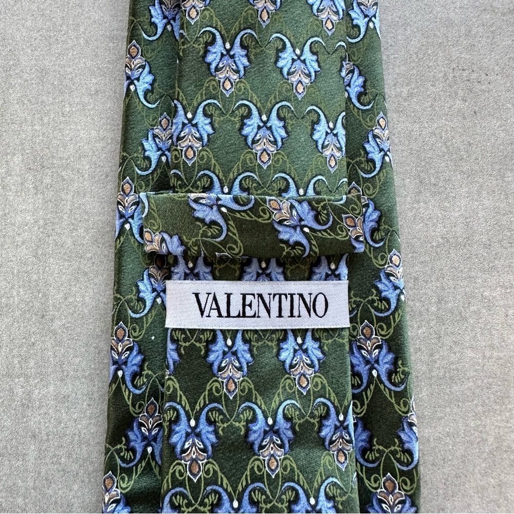 Valentino Green and Blue Elegant Tie